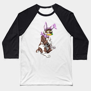 Bobtail BunnyCat: Chocolate Bicolor (Pink) Baseball T-Shirt